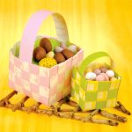 easter baskets with eggs inside